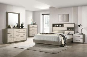 Coaster Fine Furniture 224981KE-S5 Fenwick - 5 Piece Eastern King Bedroom Set - Gray Oak
