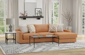 Jackson 5045/63/76-26 Minori - Italian Leather 2 Piece Sofa / Chaise With RSF Chaise - Whiskey