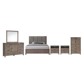 New Classic 00-B3412-26N New Classic 00-B3412-26N Harrisburg - 6/0 Western King 6 Piece Bedroom Set (Bed, Dresser, Mirror, Chest, 2 Nightstands) - Walnut