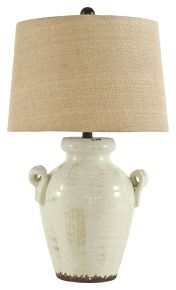 Ashley Furniture L100664 Emelda - Ceramic Table Lamp - Cream