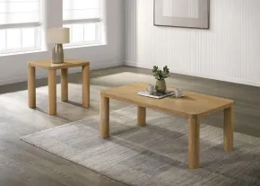 Coaster Fine Furniture 710868-S2 Castlewood - 2 Piece Cocktail Coffee Table Set - Washed Oak