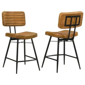 CoasterElevations 110649 Partridge - Leather Counter Chair (Set of 2) - Antique Camel