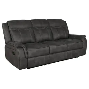 CoasterEveryday 603504 Lawrence - Upholstered Padded Arm Reclining Sofa - Charcoal