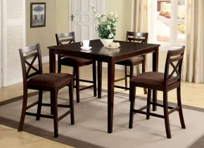 Furniture of America CM3400PT-5PK Weston - 5 Piece Counter Height Table Set - Espresso