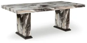 Ashley Furniture PCD581D4 Jeshina - Dining Table - Dark Brown / Beige