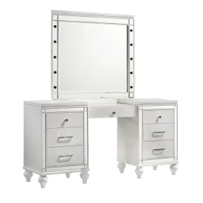 New Classic 02-9698W-VM New Classic 02-9698W-VM Valentino - Vanity Table & Mirror - White
