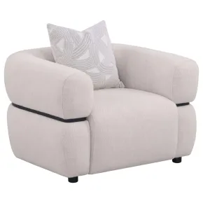 Coaster Fine Furniture 508963 Jeanette - Fabric Upholstered Round Arm Accent Chair - Beige