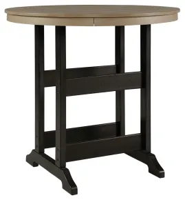 Ashley Furniture P211-613 Fairen Trail - Round Bar Table w/Umb OPT - Black / Driftwood