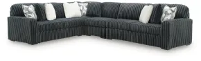 Ashley Furniture 98105S9 Ashley Furniture 98105S9 Midnight-Madness - 4-Piece Sectional With LAF / RAF Sofa And Armless chair - Gunmetal