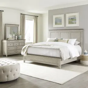 Liberty Furniture 457-BR-QPBDM Ivy Hollow - 3 Piece Bedroom Set (Queen Panel Bed, Dresser & Mirror) - Weathered Linen / Dusty Taupe