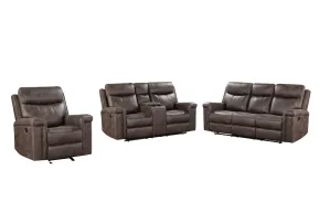 New Classic 20-U1798-3NP New Classic 20-U1798-3NP Quade - Manual 3 Piece Sofa & Loveseat & Recliner - Mocha