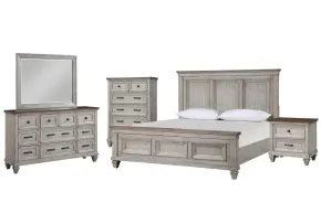 New Classic 00-2114-25C New Classic 00-2114-25C Mariana - Western King 5 Piece Bedroom Set (Bed, Dresser, Mirror, Nighstand,Chest) - Gray