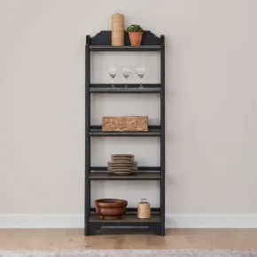 Liberty Furniture 244B-BK201 Liberty Furniture 244B-BK201 Magnolia Manor - Leaning Pier Bookcase - Weathered Bark & Antique Black