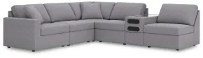 Ashley Furniture 92104S23 Ashley Furniture 92104S23 Modmax - 6-Piece Sectional With Audio System Console And 3 Armless Chairs - Granite