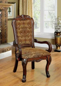 Furniture of America CM3557CH-AC-2PK Medieve - Arm Chair (Set of 2) - Brown / Cherry