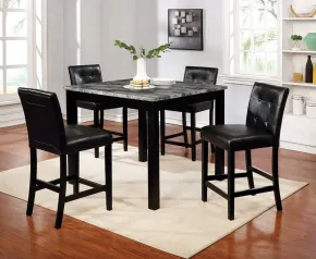 Furniture of America CM3712PT-5PK Wildrose - 5 Piece Counter Height Table Set - Gray / Black