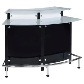 CoasterEssence 100139 Keystone - Curved Glass Top Home Bar Wine Cabinet - Black