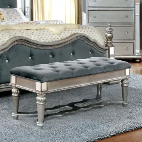 Furniture of America CM7194BN Azha - Bench - Silver / Gray