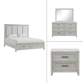 New Classic 00-2442-14N New Classic 00-2442-14N Fiona - 6/6 King 4 Piece Bedroom Set (Bed & Dresser & Mirror & Nightstand) - Gray