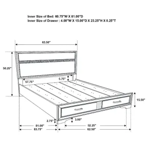 CoasterEveryday 205111QB2 Miranda - Queen Side Rails, Slats & Panel, Box 2 of 3 - White