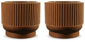 Ashley Furniture A2900021 Ashley Furniture A2900021 Avalyah - Vase (Set of 2) - 8" - Burnt Umber