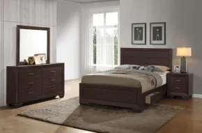 CoasterEveryday 204390Q-S4 Kauffman - Queen 4 Piece Bedroom Set - Dark Cocoa