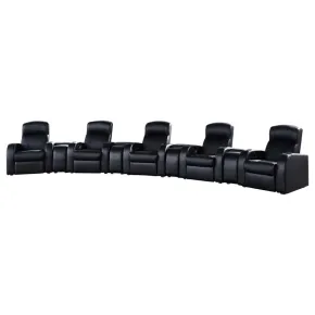 CoasterEssence 600001-S5A Cyrus - 9 Piece Upholstered Home Theater Seating - Black