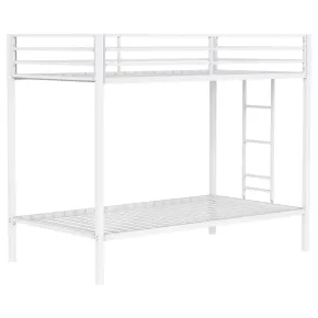 Coaster Fine Furniture 460361WHT Alevera - Metal Twin Over Twin Bunk Bed With Ladder - White