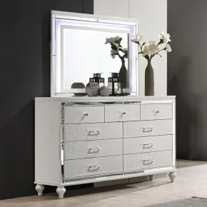 New Classic 00-9698W-DM New Classic 00-9698W-DM Valentino - 2 Piece Dresser & Mirror - White