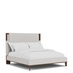 Riverside Furniture 43470-43471-43472 Delia - Queen Upholstered Bed - Nouveau Walnut / Beige