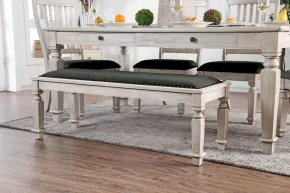 Furniture of America CM3089BN Georgia - Bench - Antique White / Gray