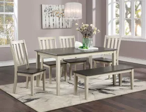 Furniture of America CM3478WH-T Frances - Dining Table - Antique White / Gray