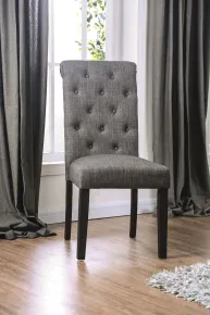 Furniture of America CM3735GY-SC-2PK Alfred - Side Chair (Set of 2) - Antique Black / Gray