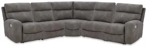 Ashley Furniture 61003S8 Ashley Furniture 61003S8 Next-Gen Durapella - 5-Piece Power Reclining Sectional With RAF And LAF Recliners - Slate
