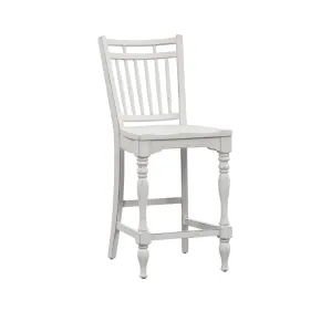 Liberty Furniture 244-B400024 Magnolia Manor - Spindle Back Counter Chair - Antique White