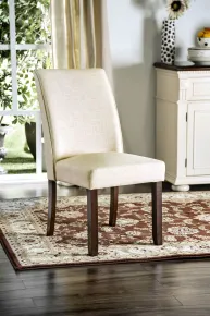 Furniture of America CM3556SC-2PK Cimma - Side Chair (Set of 2) - Espresso / Ivory