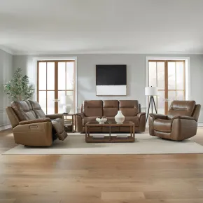 Liberty Furniture 7016CN-UPH-SOLOREC Liberty Furniture 7016CN-UPH-SOLOREC Collins - Sofa With Loveseat & Recliner - York Chestnut
