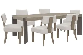 Pulaski Furniture P402240-KIT17 Pulaski Furniture P402240-KIT17 Anderson Park - Leg Dining Table With 6 Klismos Dining Chairs - Moose Trail / Frontier Brown