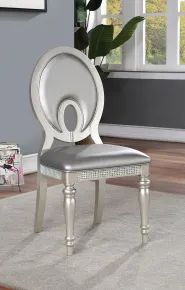 Furniture of America CM3541SV-SC-2PK Cathalina - Side Chair (Set of 2) - Silver