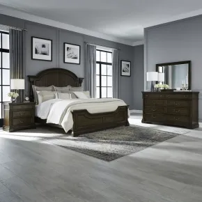 Liberty Furniture 512-BR-QPSDMN Liberty Furniture 512-BR-QPSDMN Arden Road - 4 Piece Bedroom Set (Queen Poster Bed, Dresser & Mirror, Nightstand) - Satin Cherry
