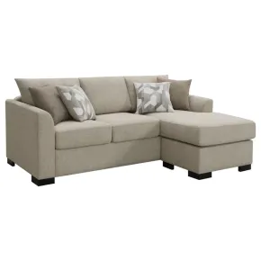 CoasterEveryday 504778 Storey - Upholstered Sleeper Sectional Chaise Sofa - Camel