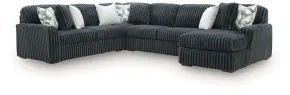 Ashley Furniture 98105S2 Ashley Furniture 98105S2 Midnight-Madness - 4-Piece Sectional With RAF Corner Chaise - Gunmetal