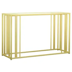 CoasterEssence 723609 Adri - Glass Top Entryway Sofa Console Table - Matte Brass
