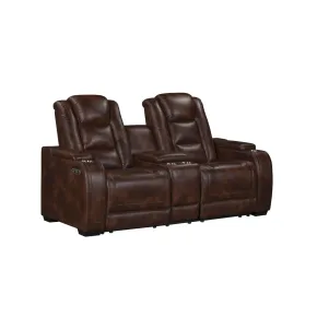 New Classic U5483-25P2-BRN Chester - Reclining Console Loveseat With Power Headrest & Footrest - Brown