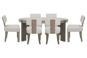 Pulaski Furniture P402230-KIT17 Pulaski Furniture P402230-KIT17 Anderson Park - Round Dining Table With 6 Klismos Dining Chairs - Moose Trail / Frontier Brown