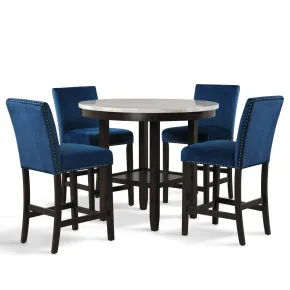 New Classic 41-400-BLC4C New Classic 41-400-BLC4C Celeste - Round Counter Table & 4 Chairs - Blue