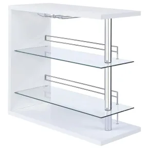 CoasterEssence 100167 Prescott - Rectangular Home Bar Table - White High Gloss