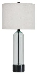 Ashley Furniture L430944 Kerrbrook - Glass Table Lamp - Clear / Black