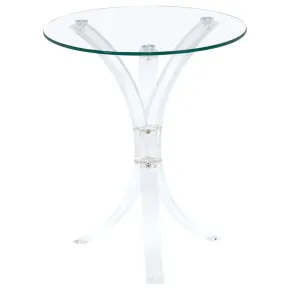 CoasterEveryday 900490 Laning - Round Glass Top Acrylic Side Table - Clear