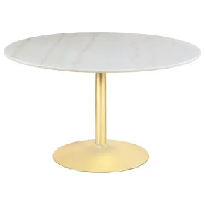 CoasterEssence 192061 Kella - Round Marble Top Dining Table - White Marble